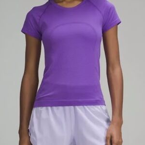 Lululemon Atomic Purple Swiftly Tech Short-Sleeve Waist Length Size 0